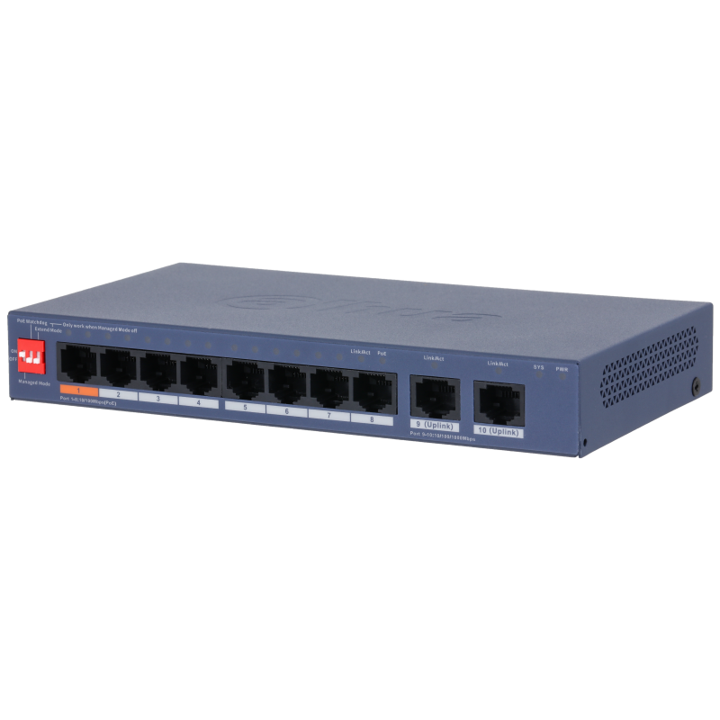 Коммутатор 8-портовый PoE DAHUA DH-CS4010-8ET2GT-60 с функцией облачного управления