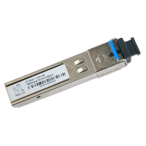 Модуль NetLink SFP-OT-SC01-1310-F-20km (Tx-1310nm, Rx-1550nm) 10/100Mb