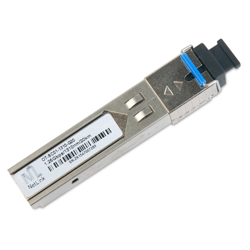 Модуль NetLink SFP-OT-SC01-1310-G-20km (Tx-1310nm, Rx-1550nm) 10/100/1000Mb