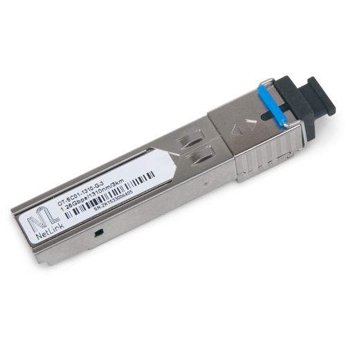 Модуль NetLink SFP-OT-SC01-1310-G-3km (Tx-1310nm, Rx-1550nm) 10/100/1000Mb