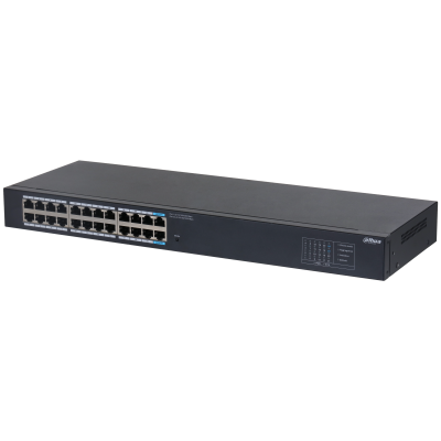 Коммутатор 24-портовый DAHUA DH-SG1024 гигабитный неуправляемый, 22xRJ45 1Gb, 2xRJ45 1Gb uplink, коммутация 48 Гбит/с